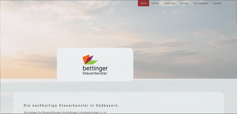 Website von Bettinger Steuerberater