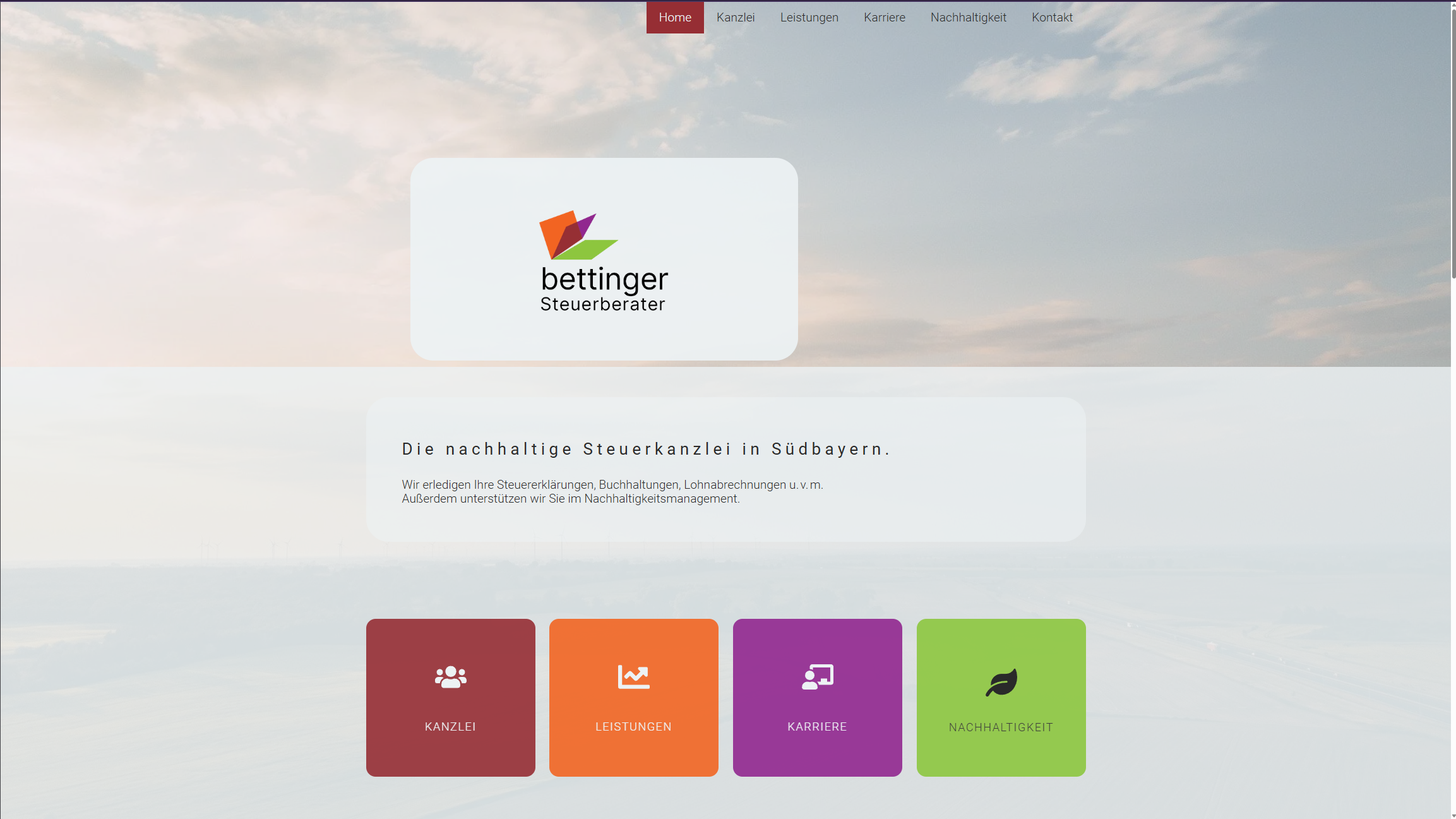 Bettinger Steuerberater Website Referenz